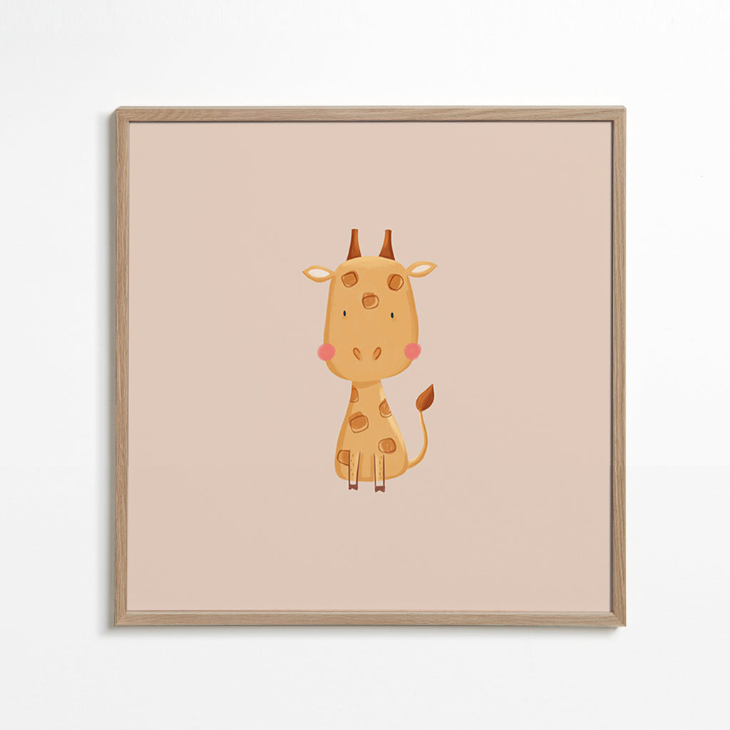 Børneplakat med minimalistisk giraf