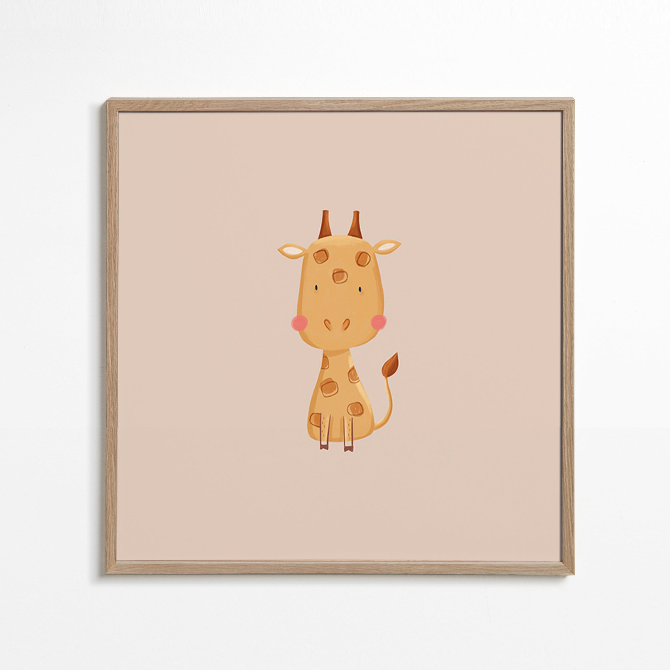 Børneplakat med minimalistisk giraf