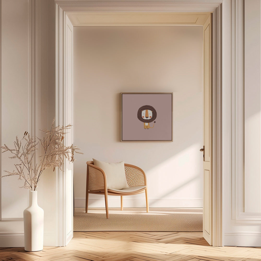 Børneplakat: minimalistisk løve