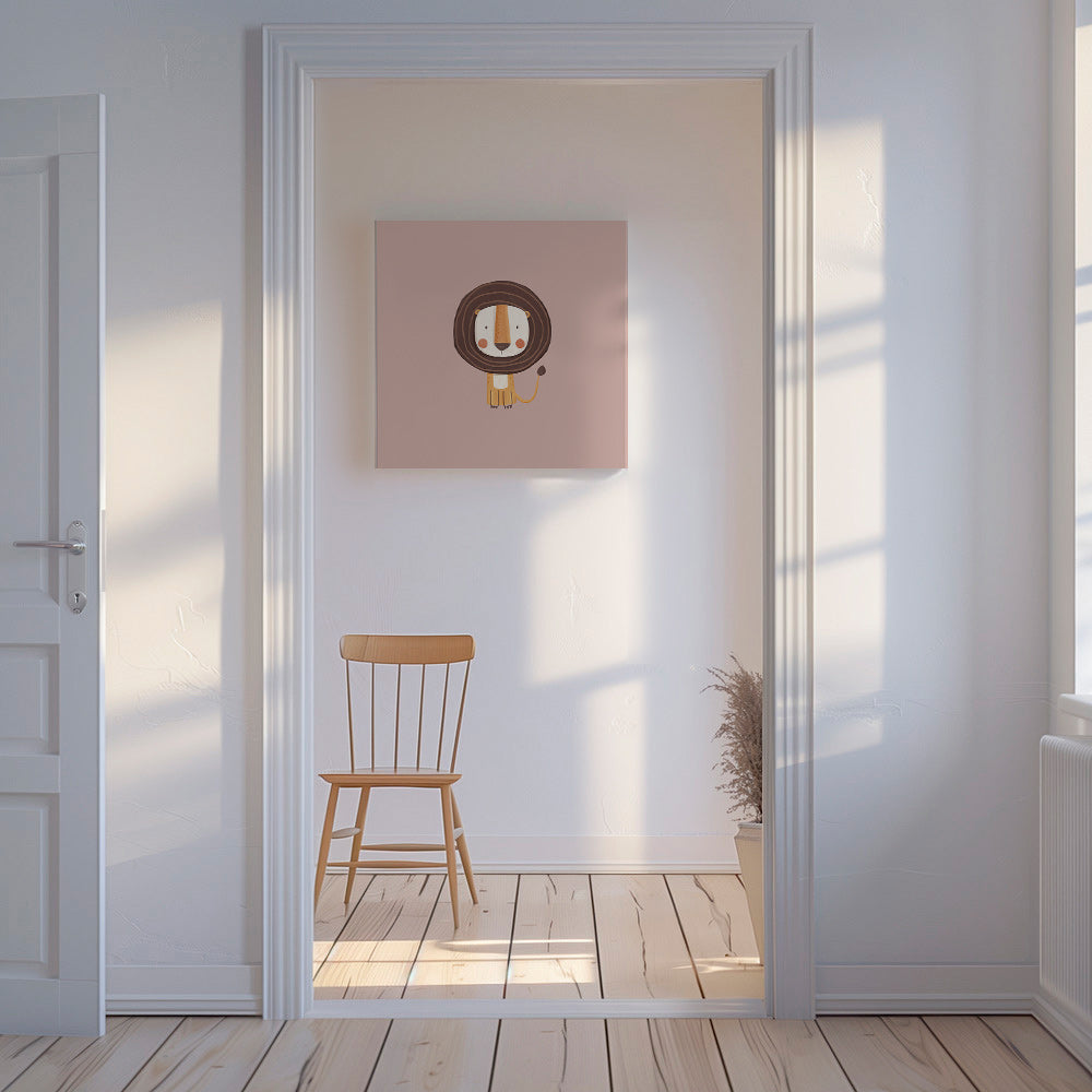 Børneplakat: minimalistisk løve