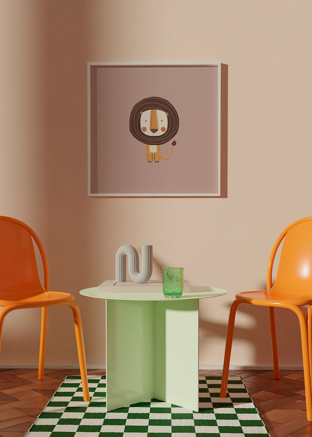 Børneplakat: minimalistisk løve
