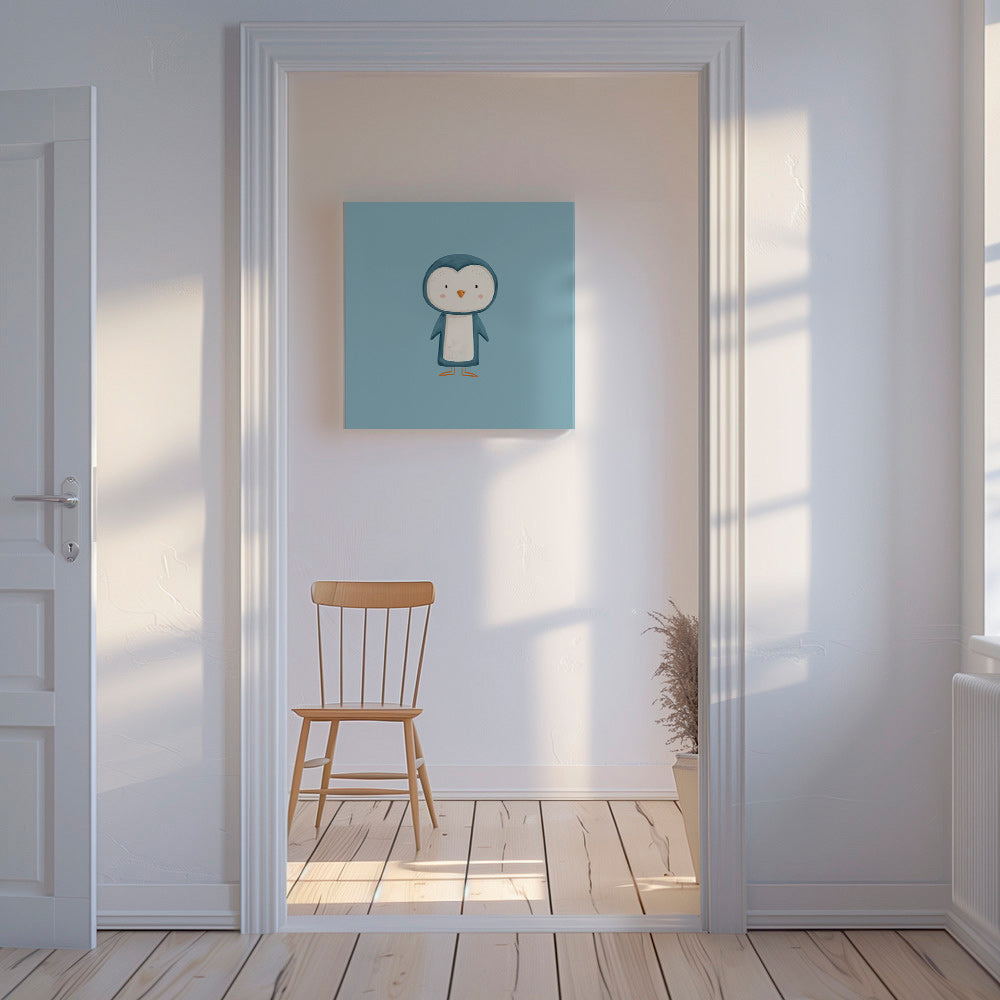 Kunst pingvin illustration på blå baggrund