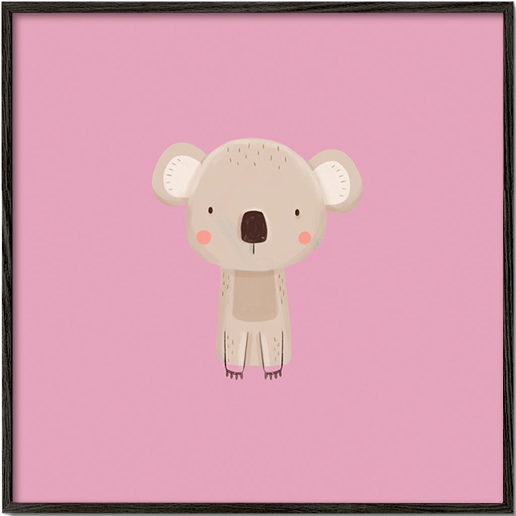 Børneplakat: minimal rosa koala