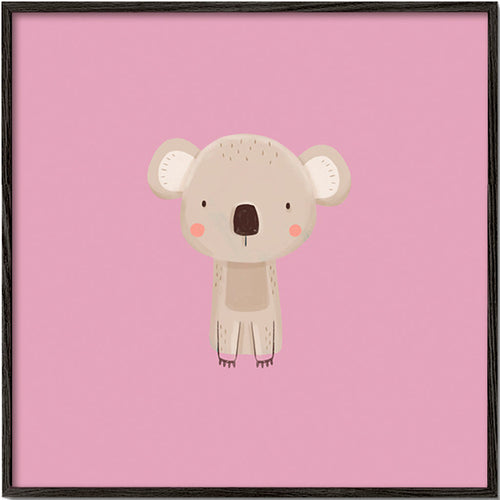 Børneplakat: minimal rosa koala