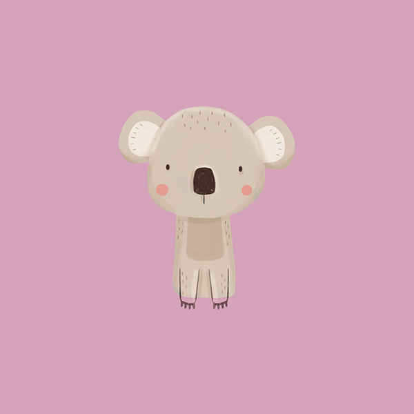 Børneplakat: minimal rosa koala
