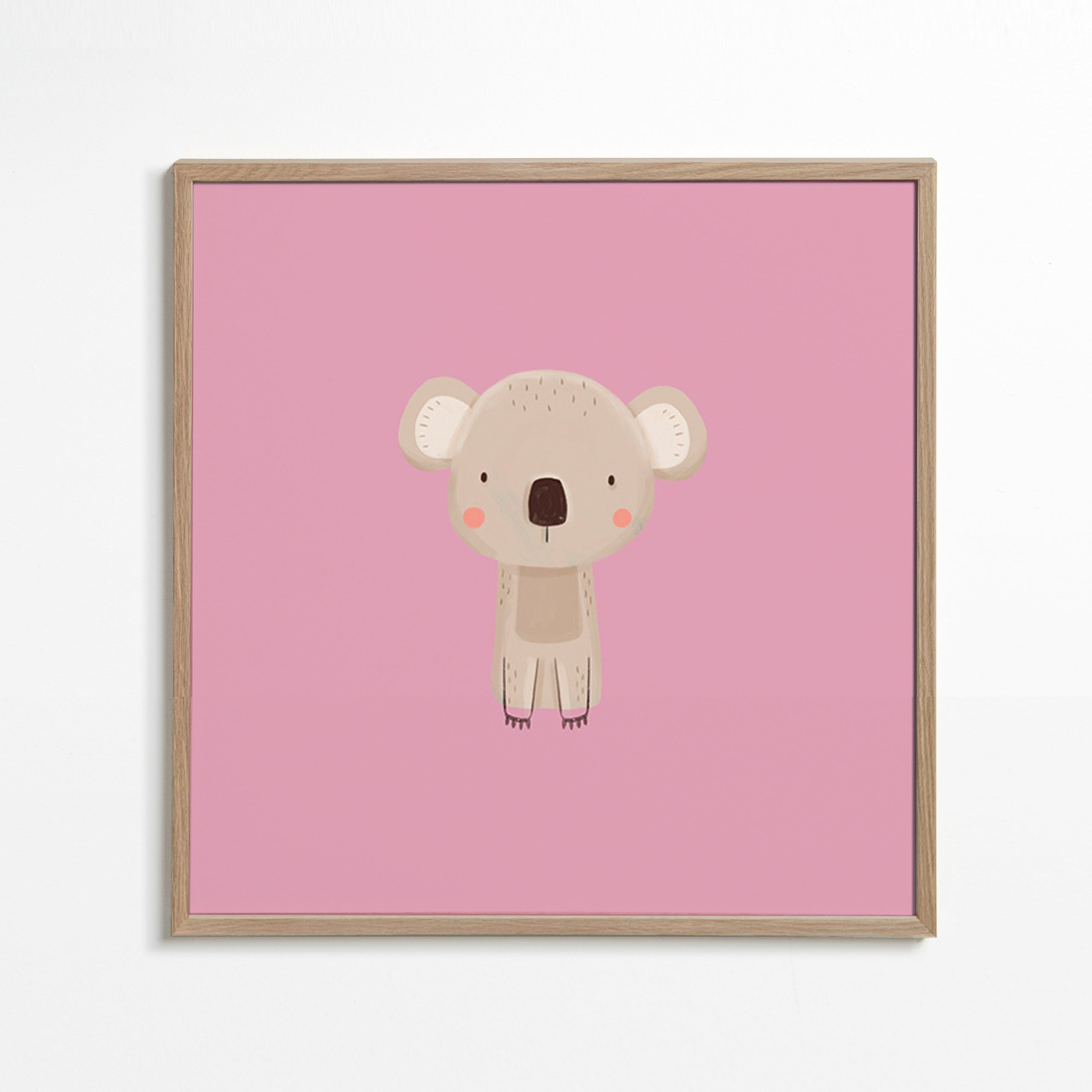 Børneplakat: minimal rosa koala