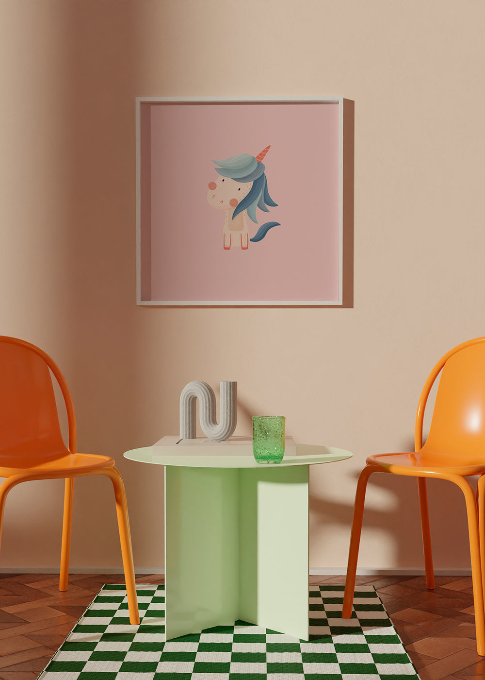 Børneplakat: sød enhjørning