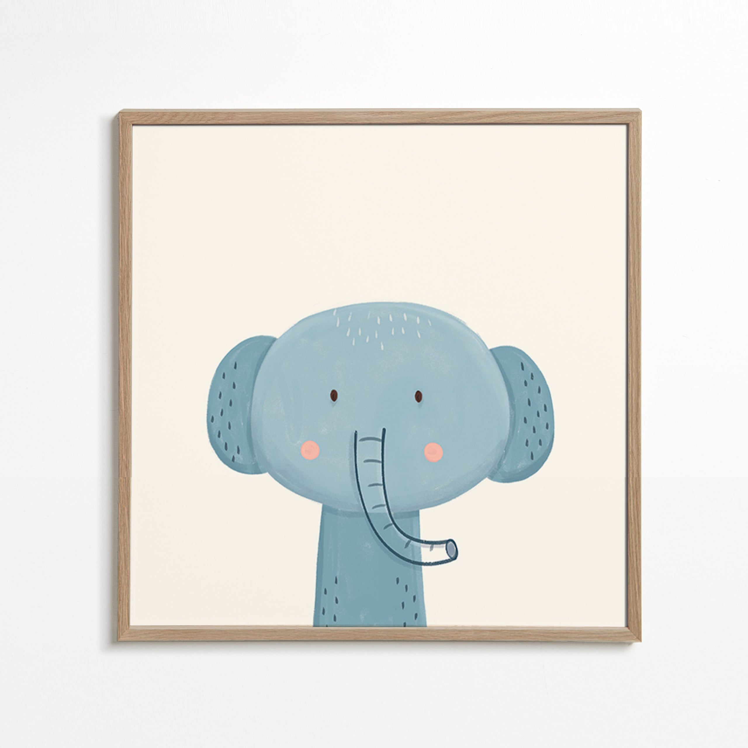 Børneplakat blå elefant charmerende