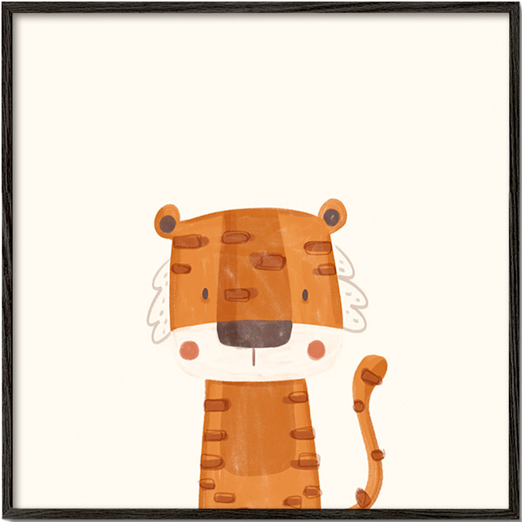 Børneplakat: smilende tiger