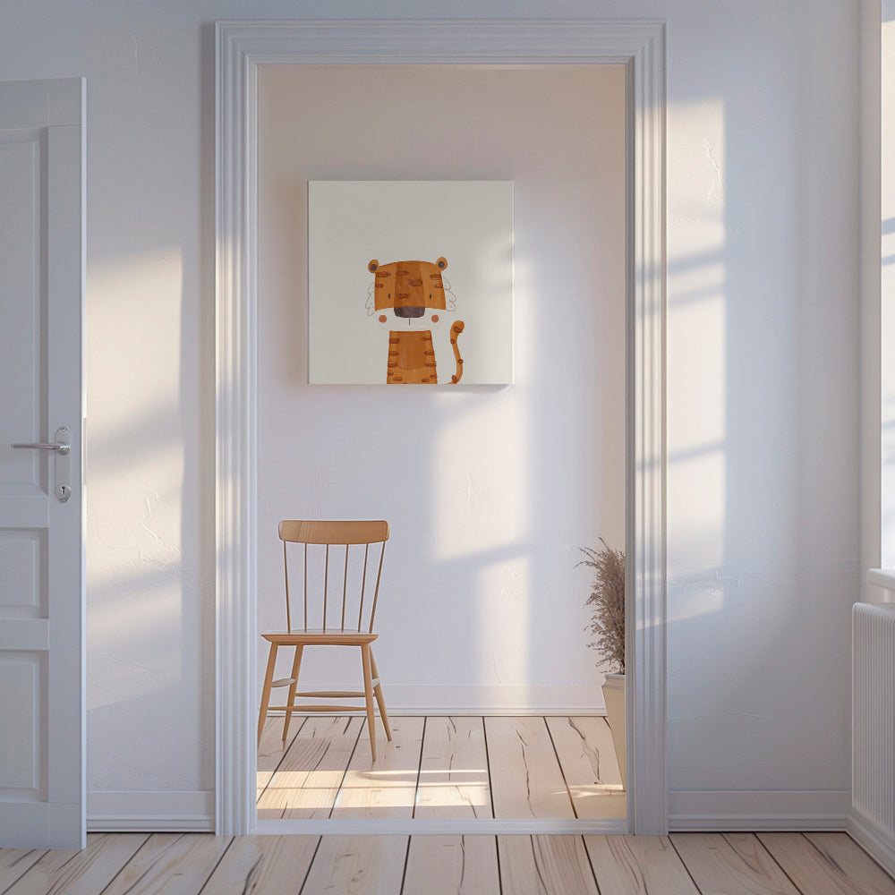 Børneplakat: smilende tiger