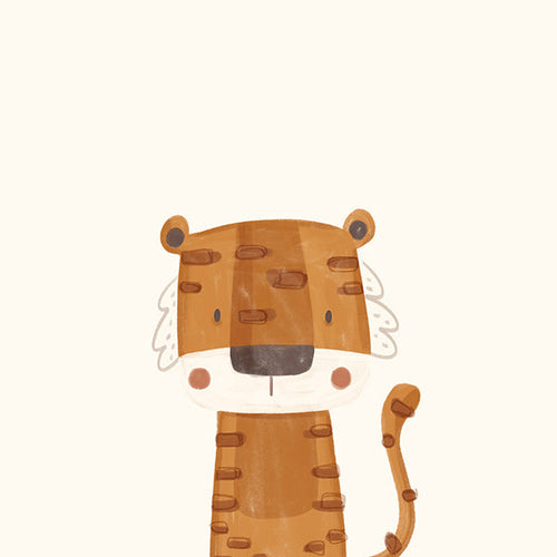 Børneplakat: smilende tiger