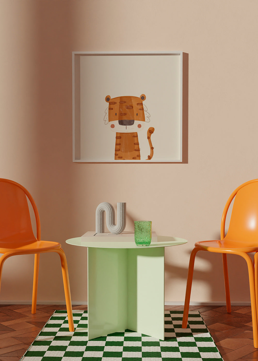 Børneplakat: smilende tiger