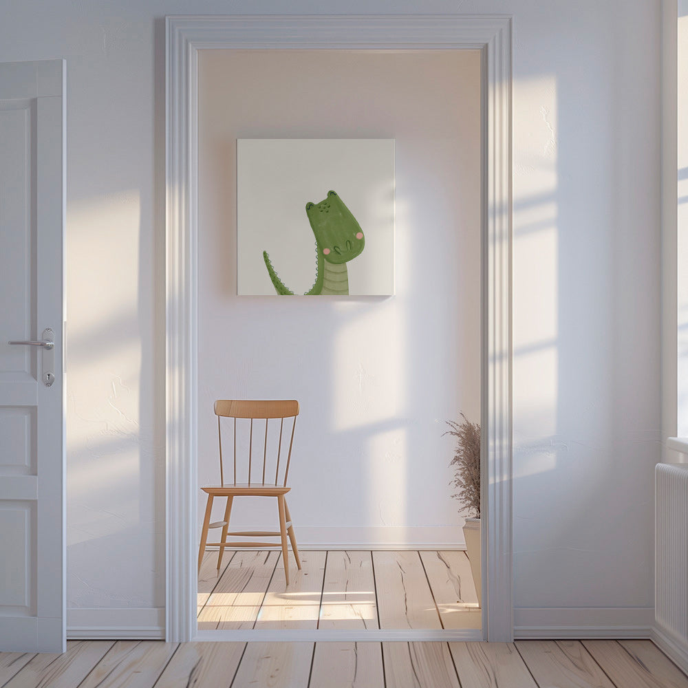 Børneplakat smilende krokodille