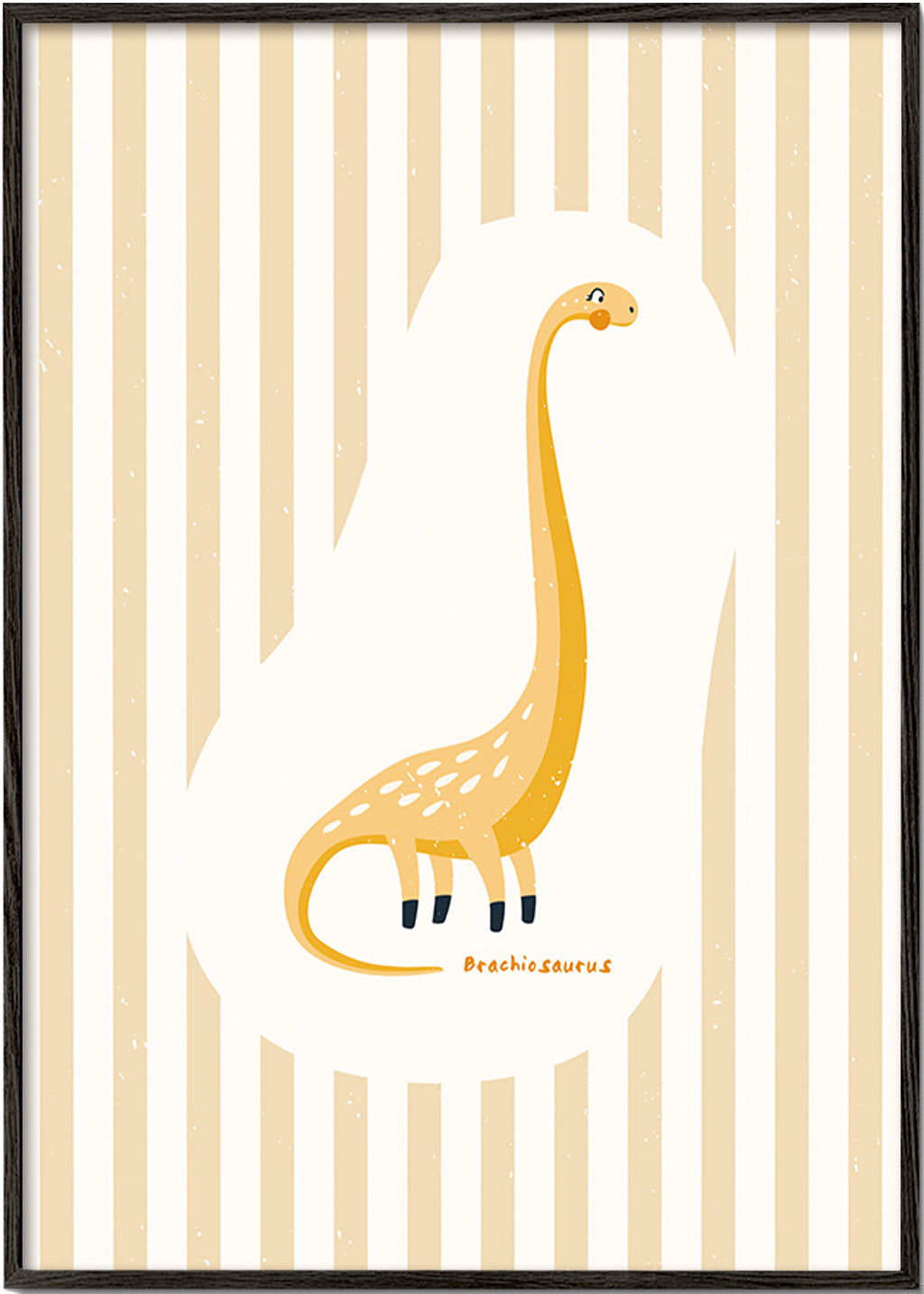 Børneplakat Brachiosaurus gul