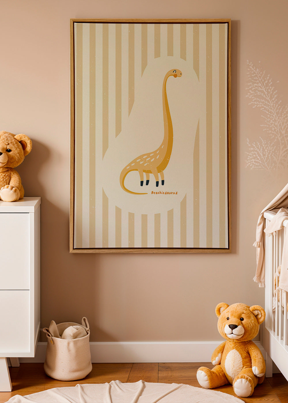Børneplakat Brachiosaurus gul