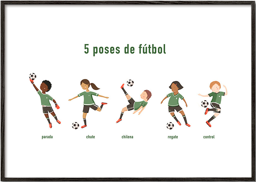 Sportkunst med 5 fodboldposer