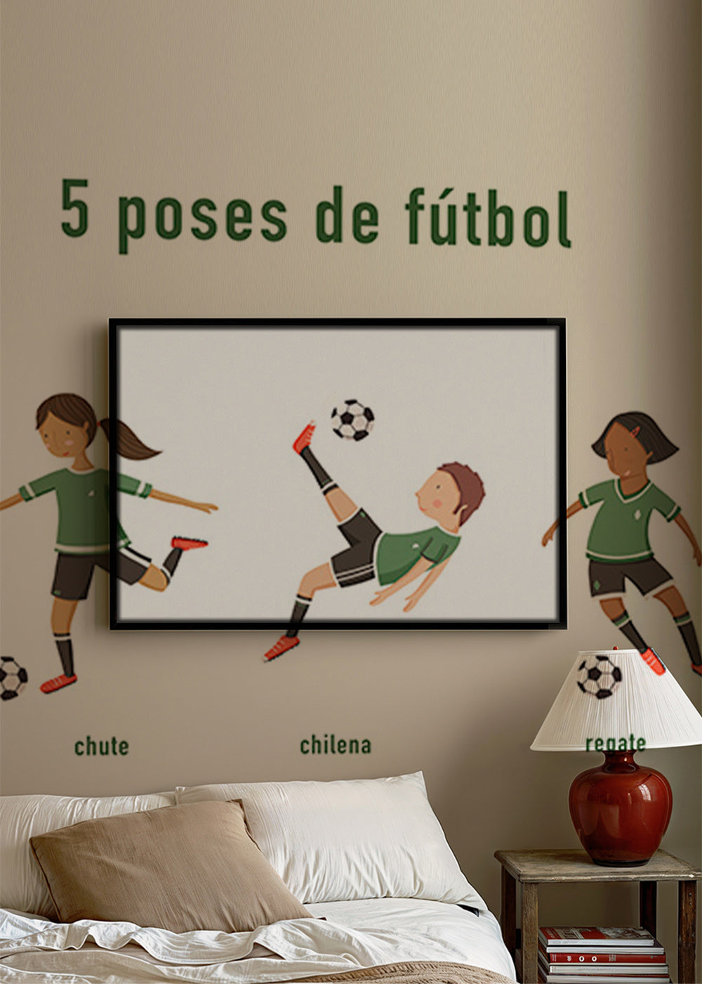 Sportkunst med 5 fodboldposer
