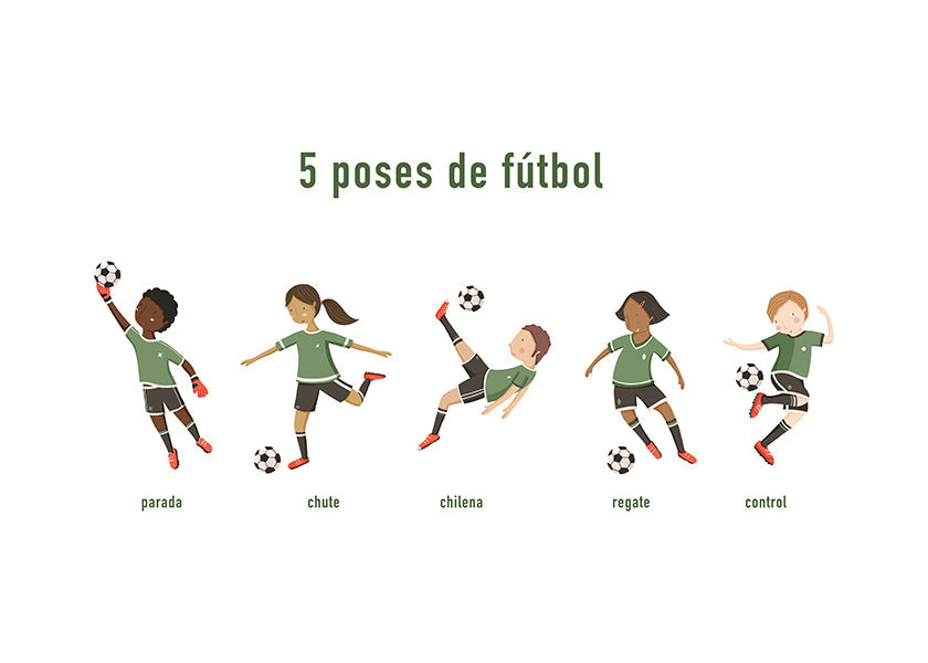 Sportkunst med 5 fodboldposer