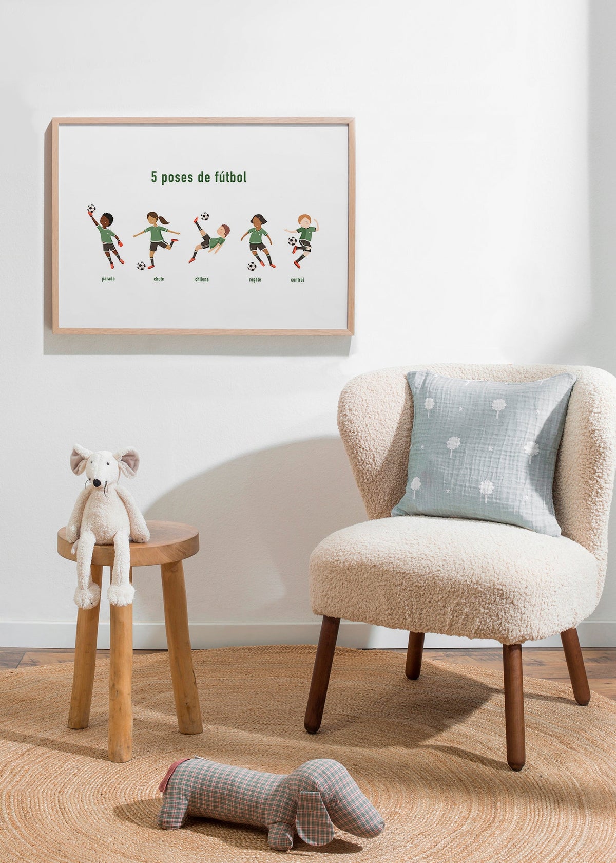 Sportkunst med 5 fodboldposer
