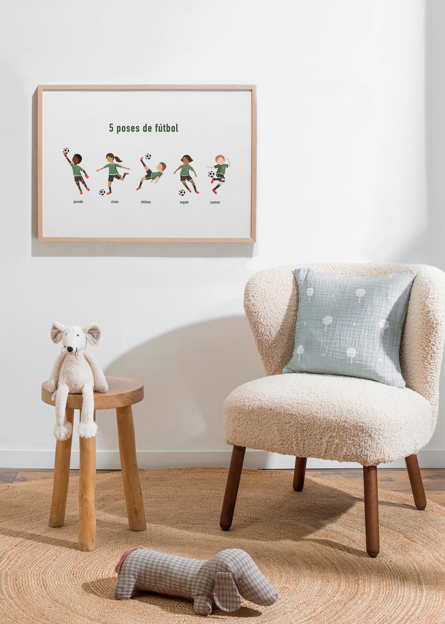 Sportkunst med 5 fodboldposer