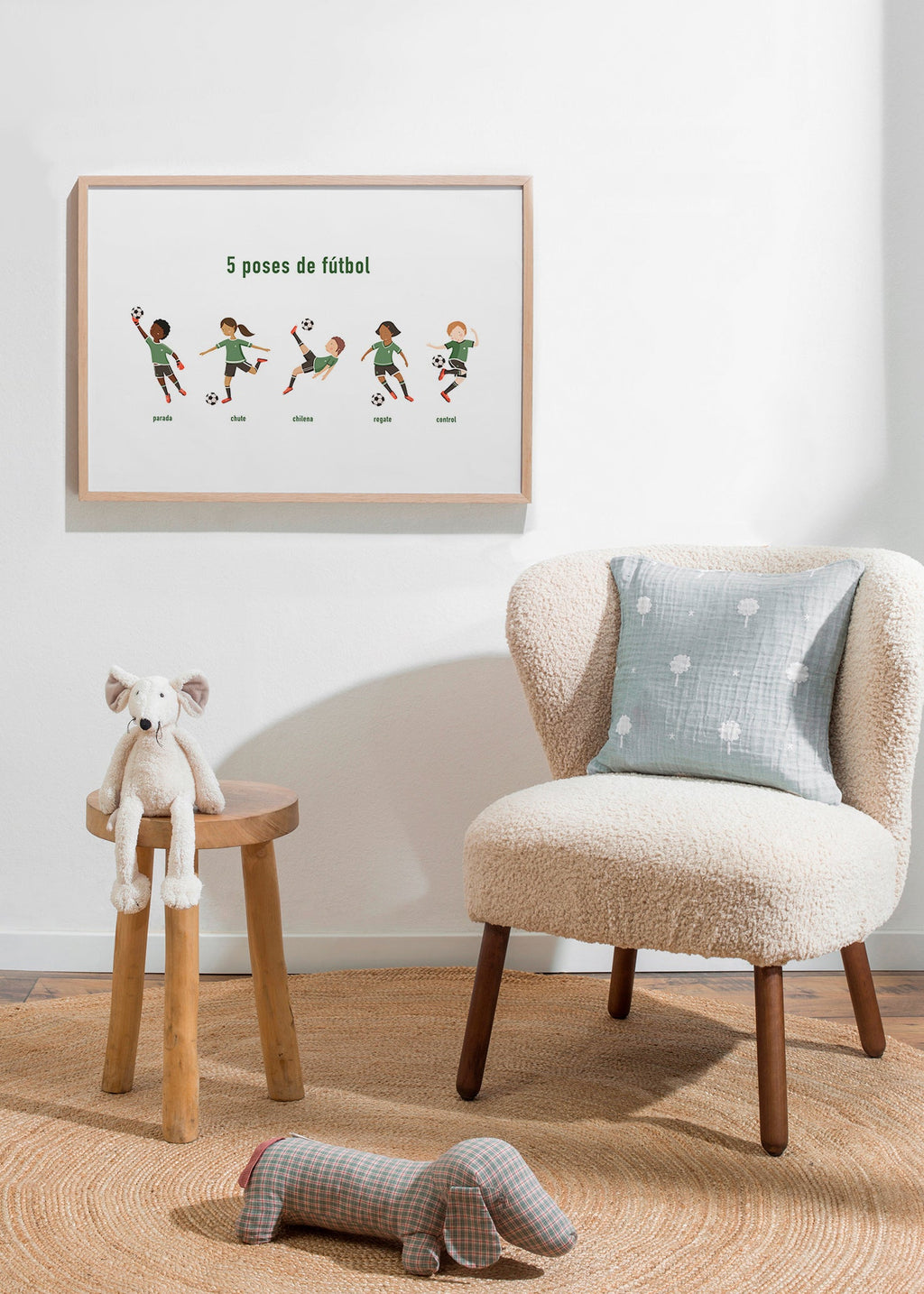 Sportkunst med 5 fodboldposer