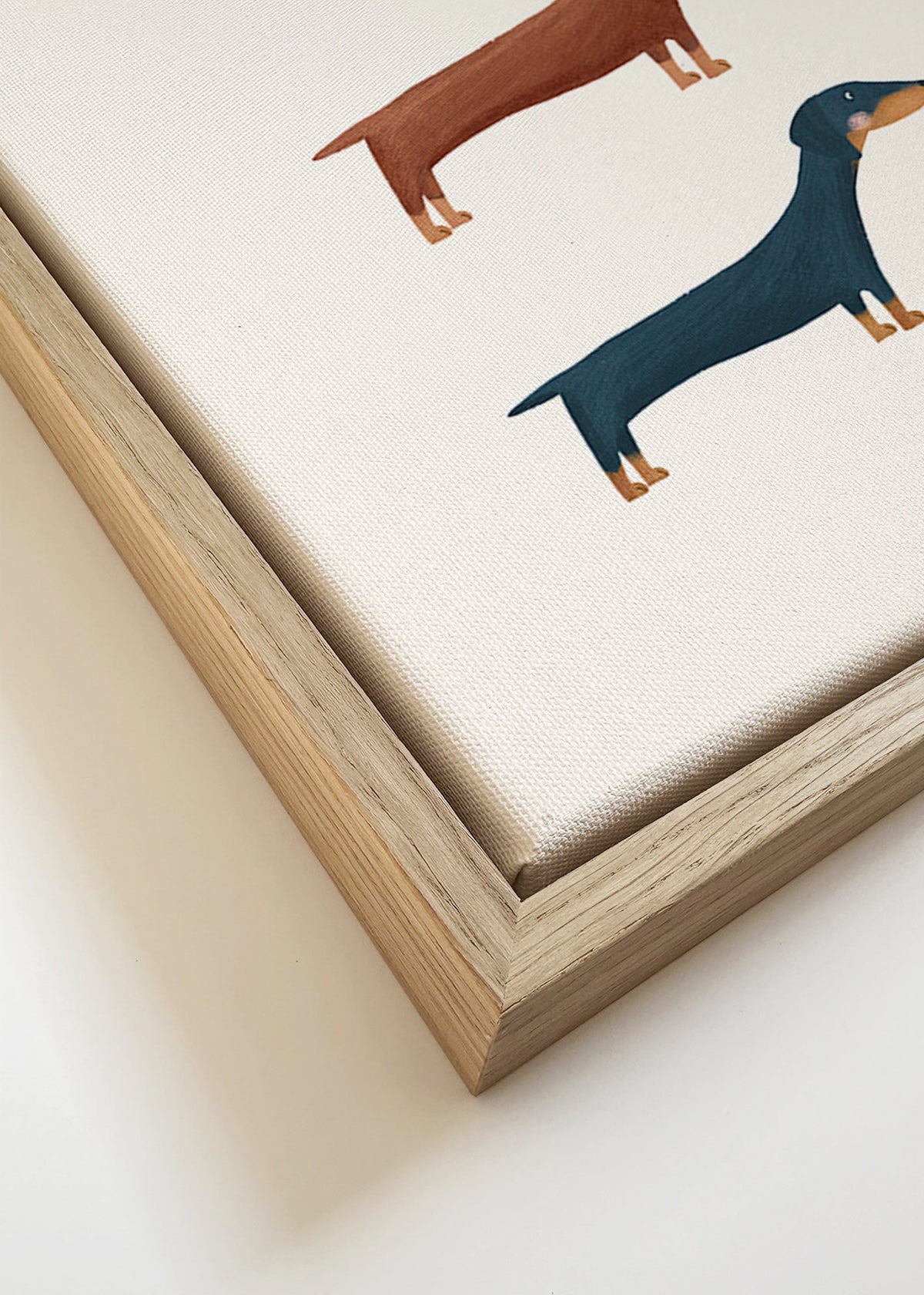 Kunst med gravhunde i minimalistisk stil