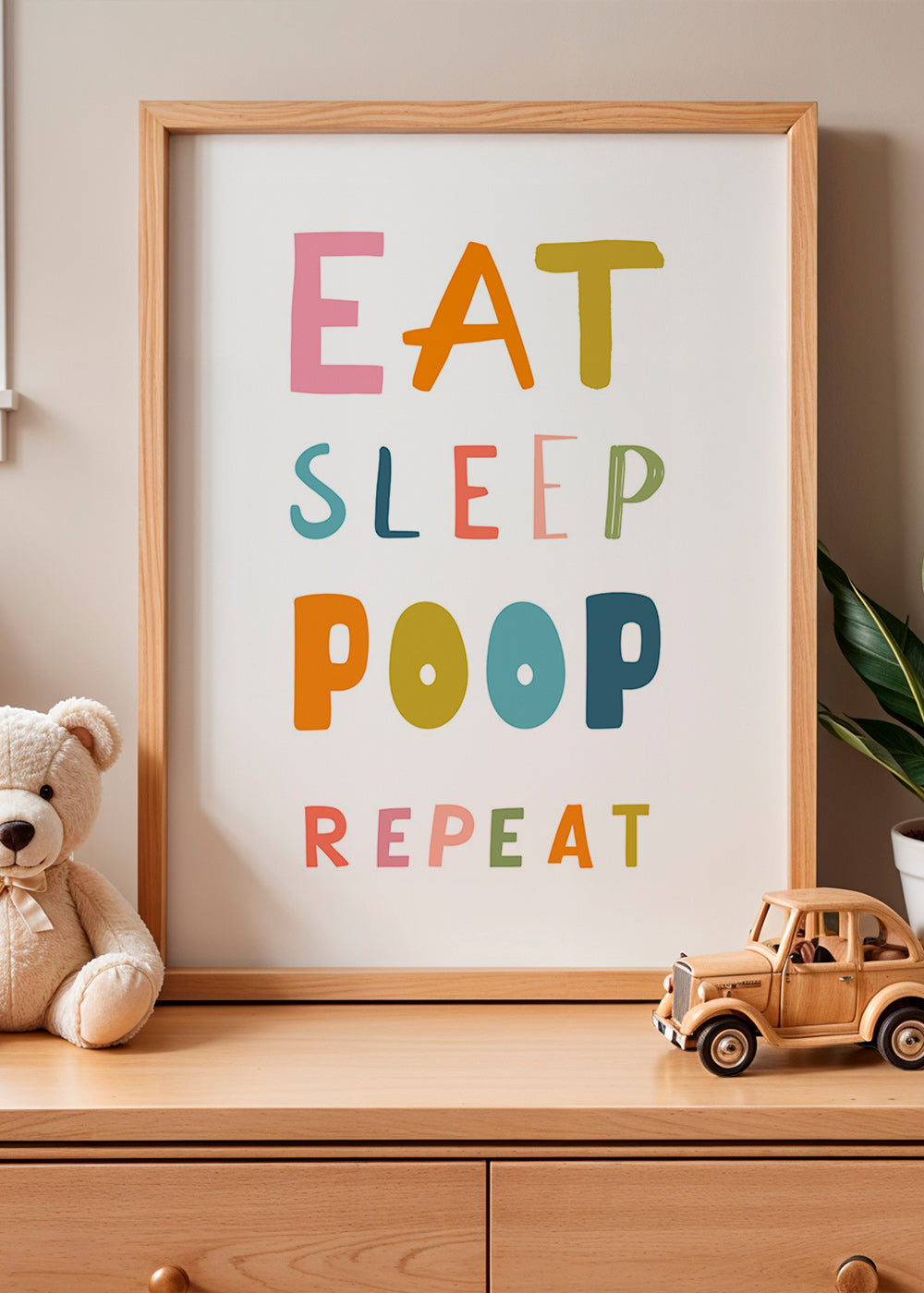 Legesyg typografisk børneplakat