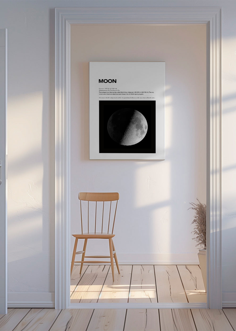 Fotografi af Månen i første kvarter