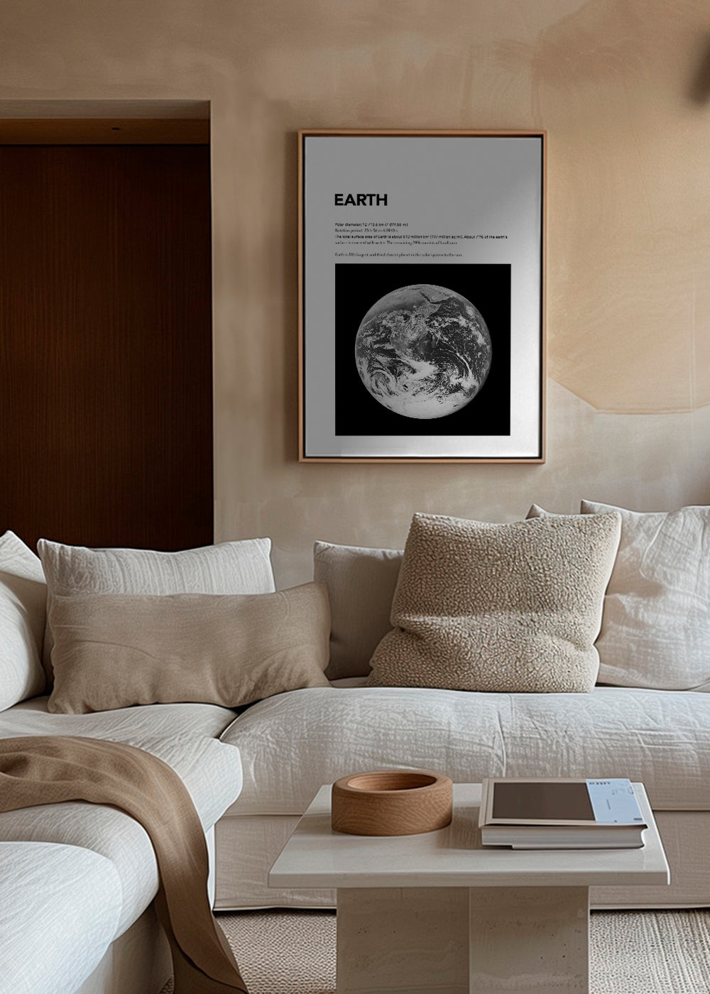 Sort-hvid kunst Jordens foto fra rummet med skystruktur