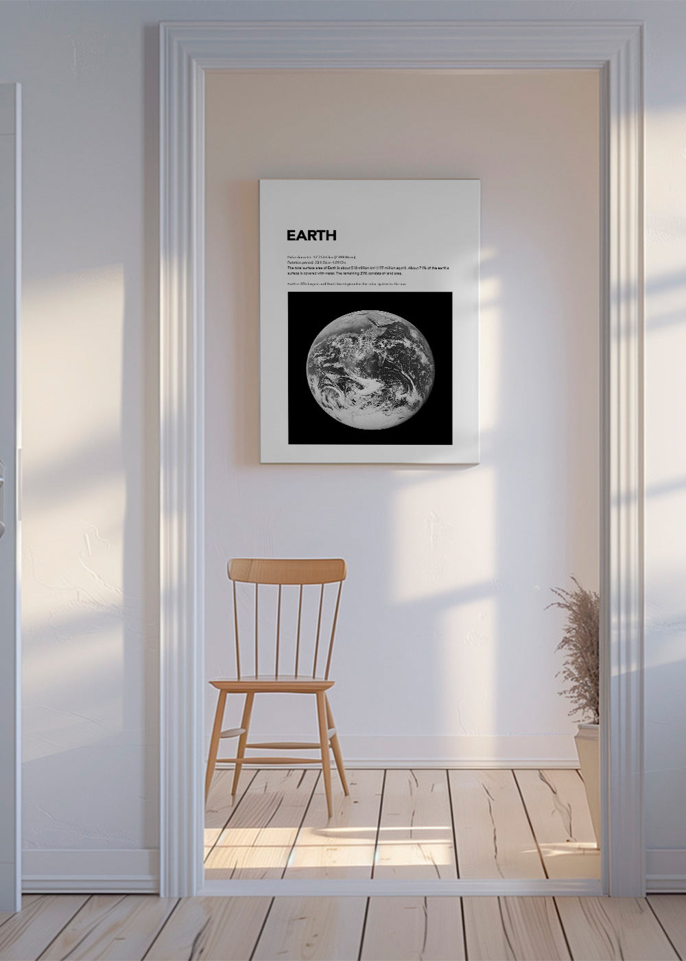 Sort-hvid kunst Jordens foto fra rummet med skystruktur
