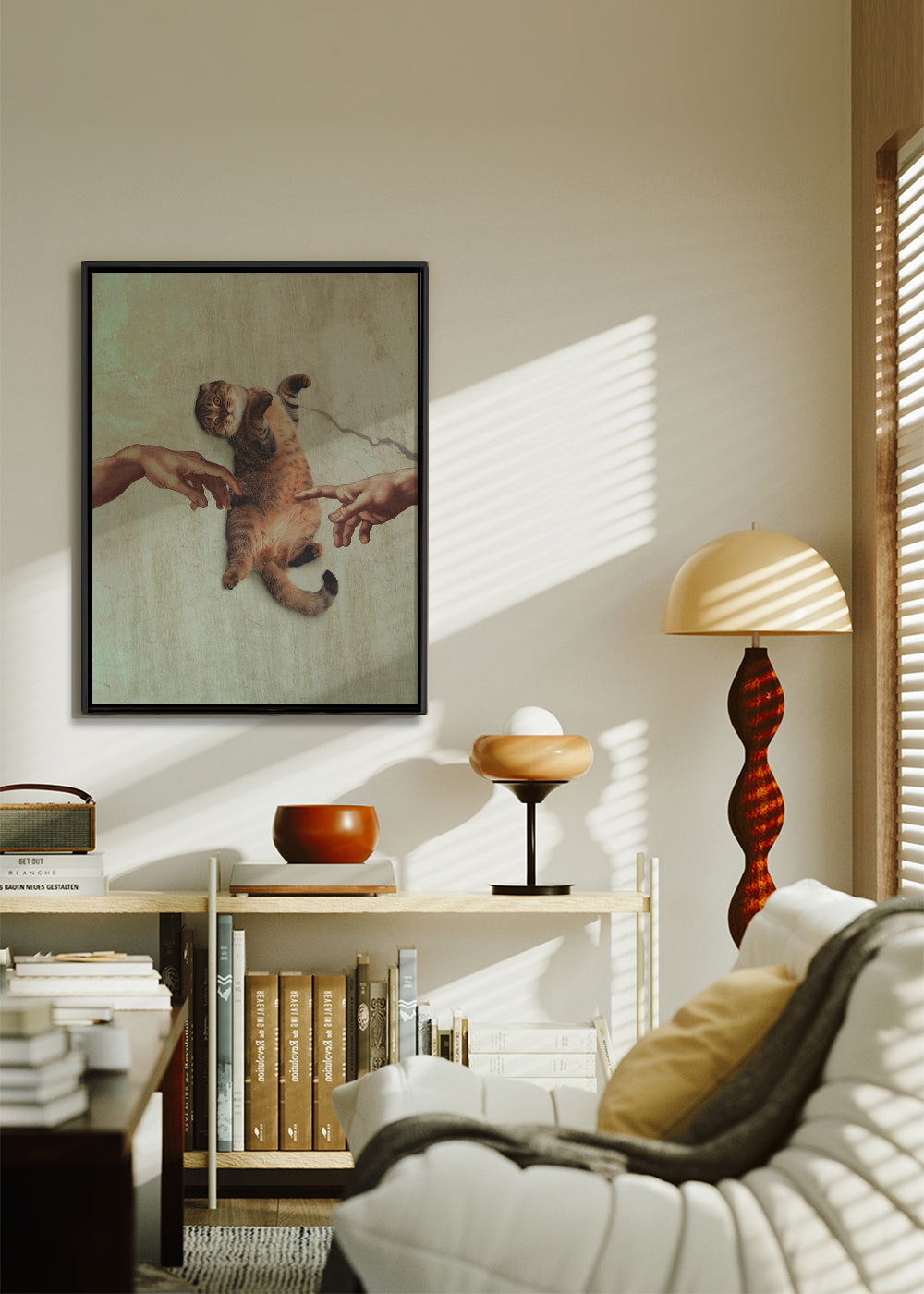 Kunst med kat i legende gestus