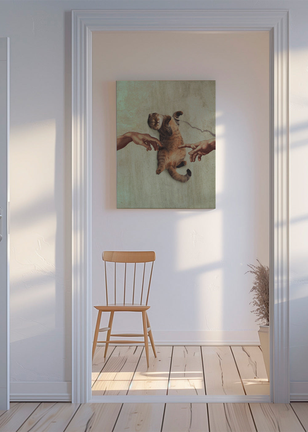 Kunst med kat i legende gestus