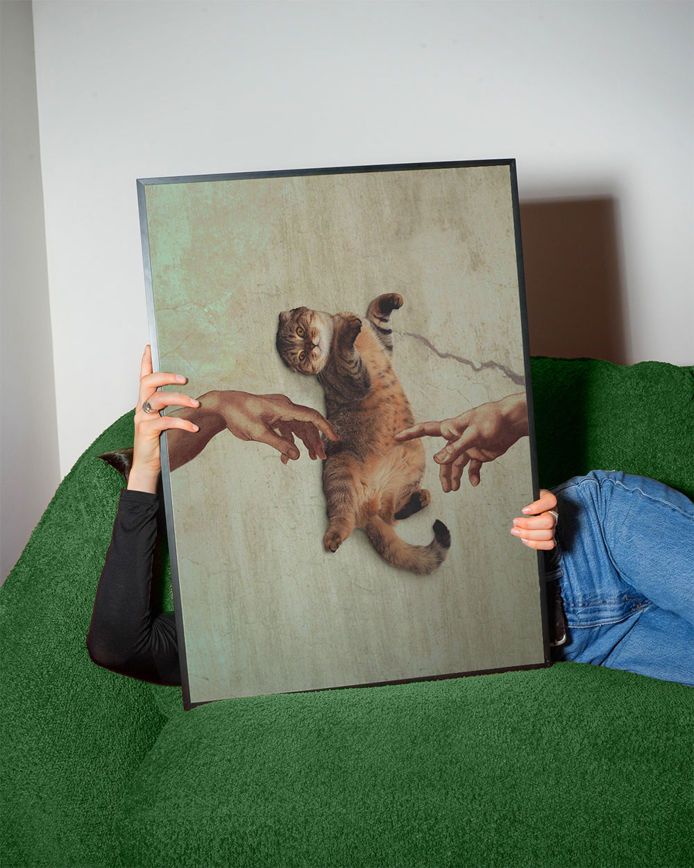Kunst med kat i legende gestus
