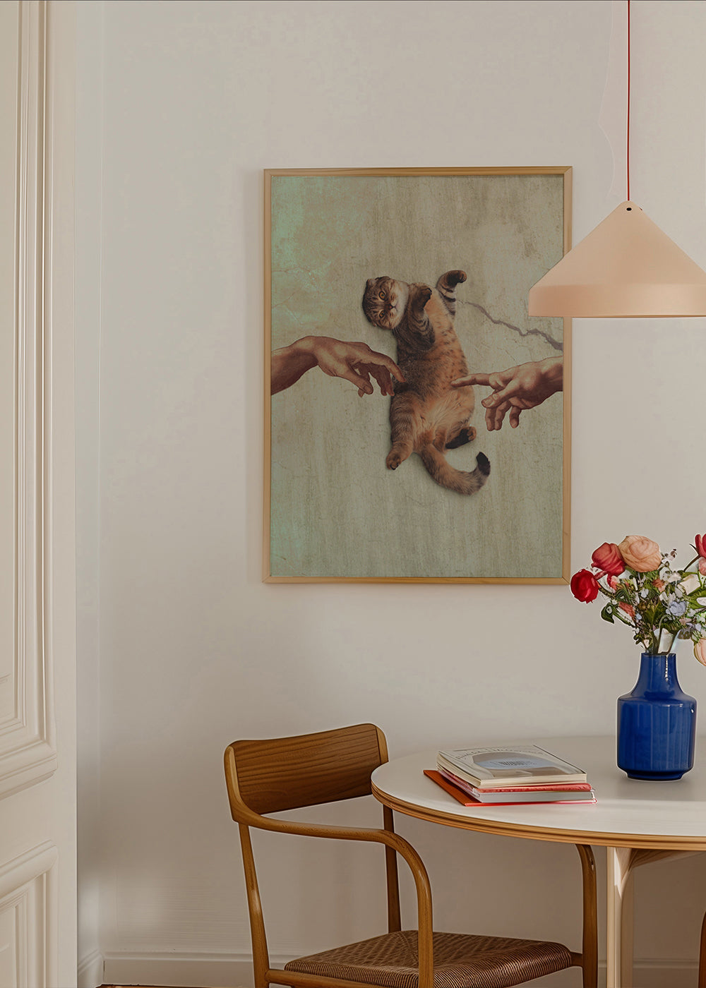 Kunst med kat i legende gestus
