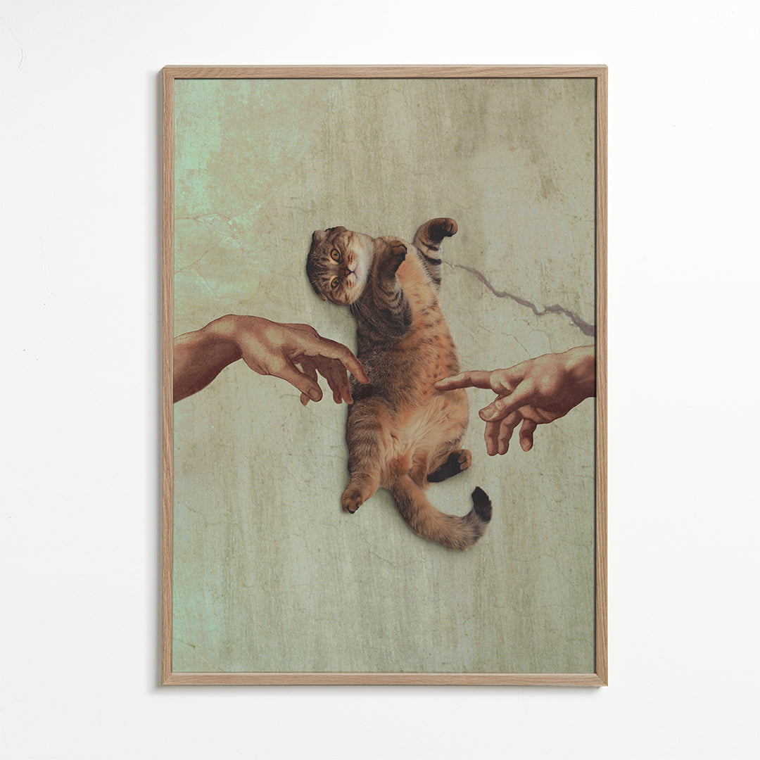 Kunst med kat i legende gestus