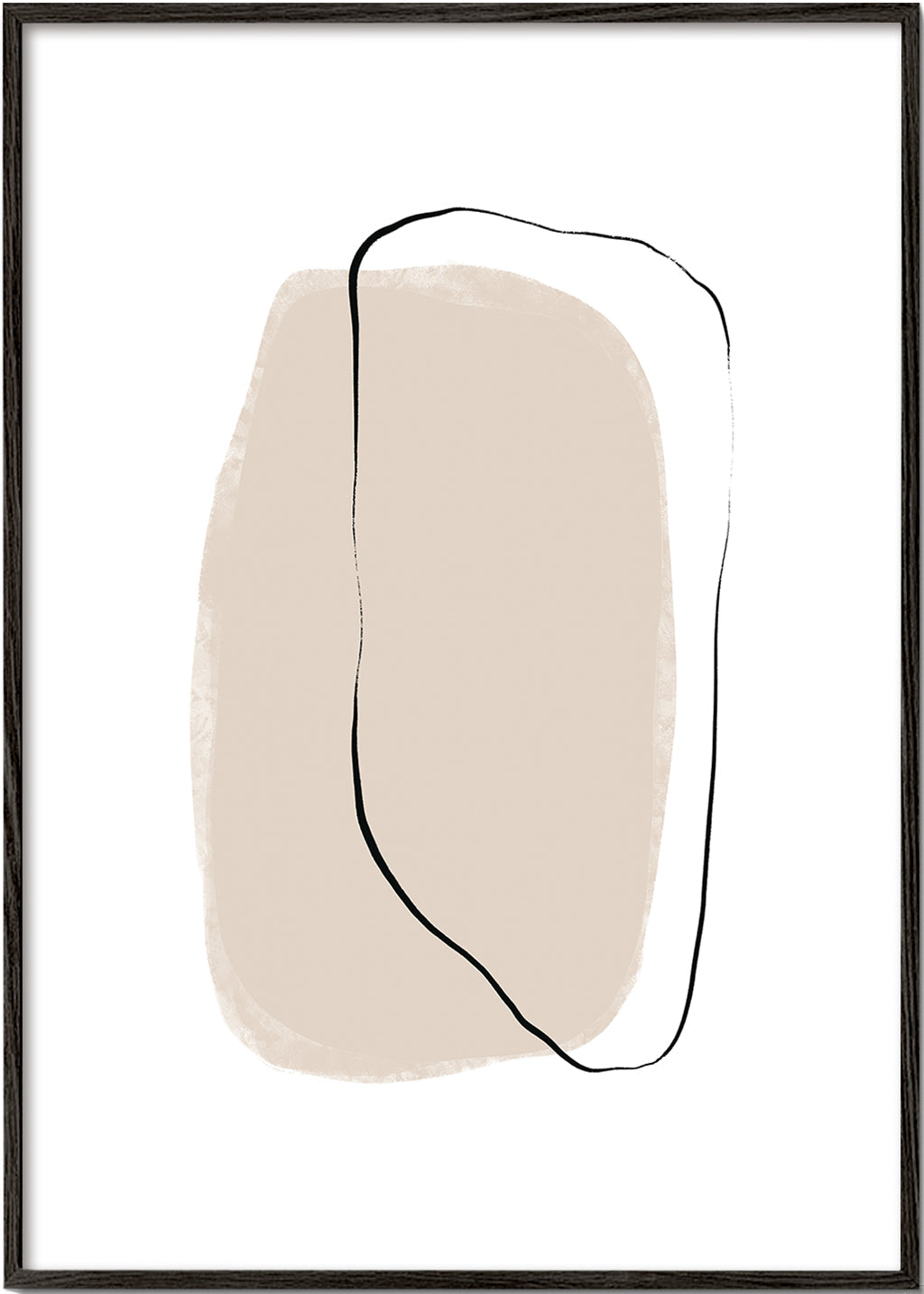 Minimalistisk beige linjekunst