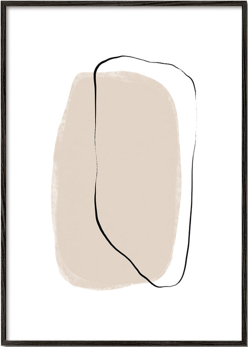 Minimalistisk beige linjekunst
