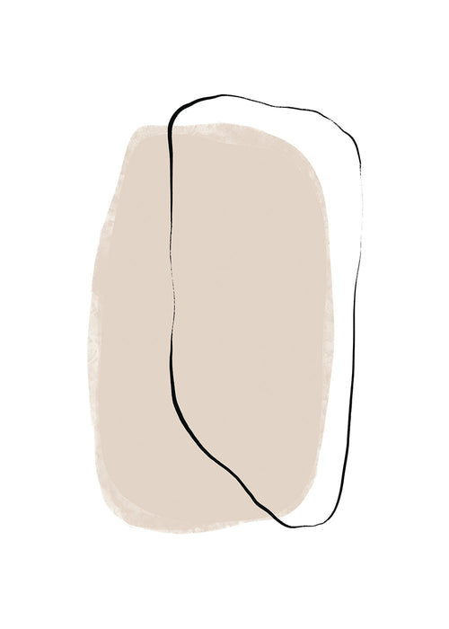 Minimalistisk beige linjekunst