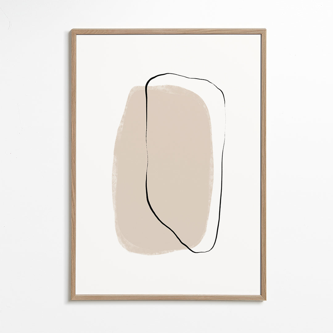 Minimalistisk beige linjekunst
