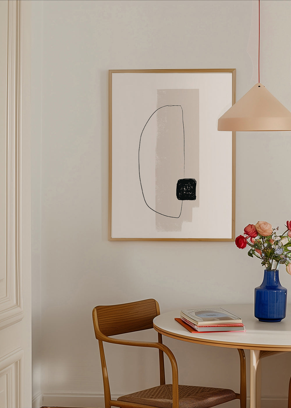 Minimalistisk billede med organisk linje