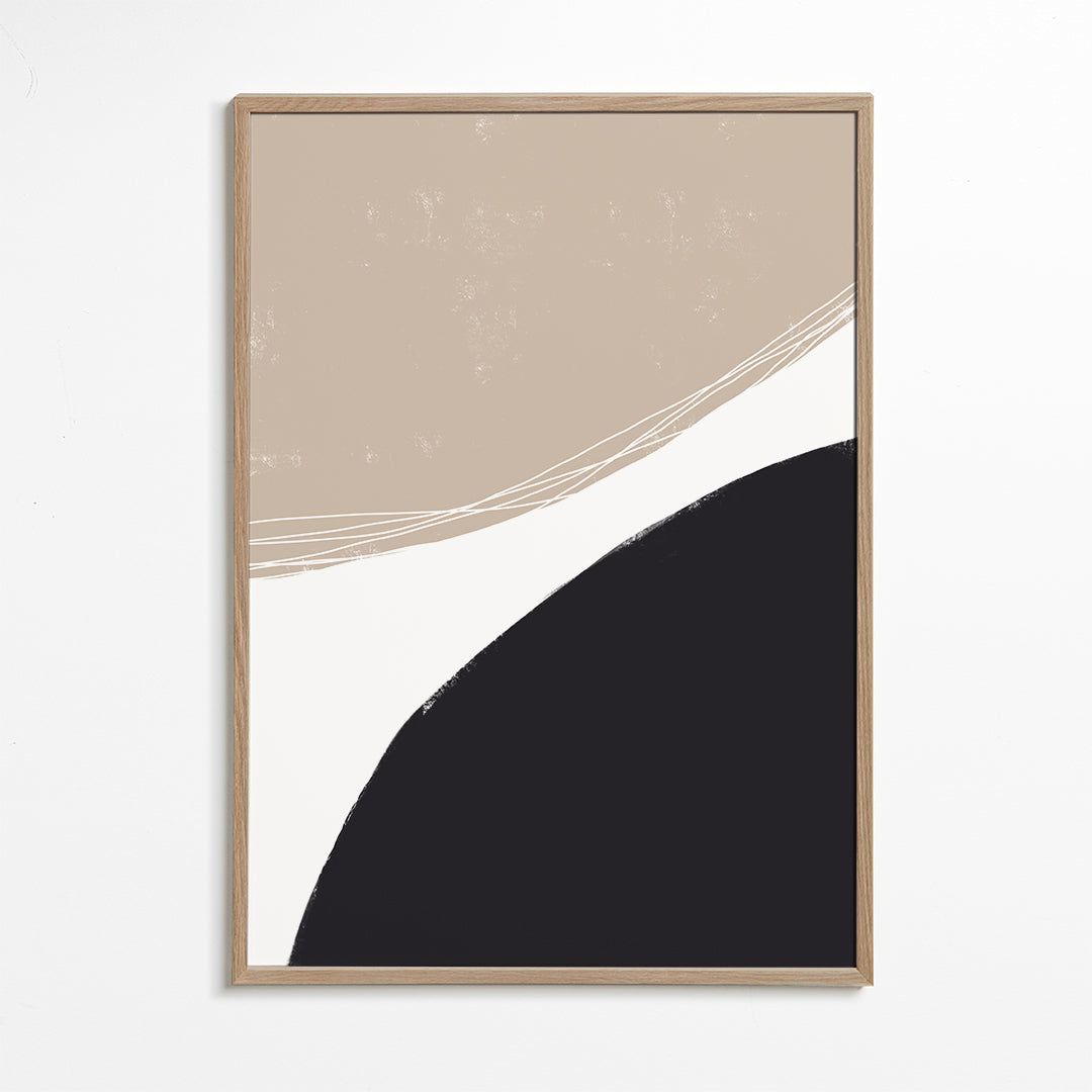 Minimalistisk kunst med organiske beige former