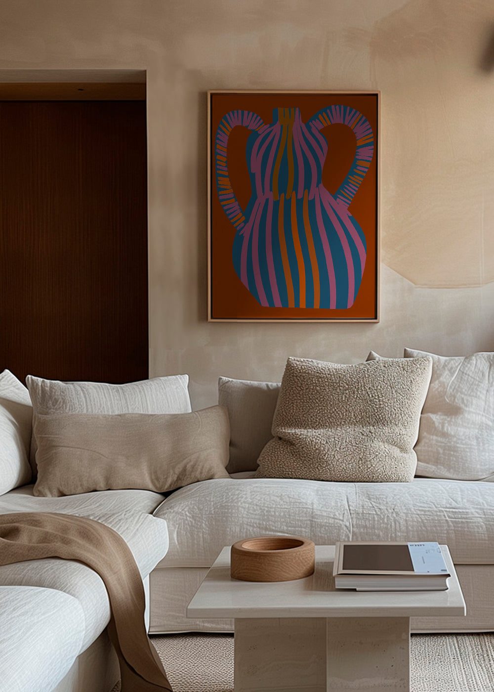 Illustration af stribet vase