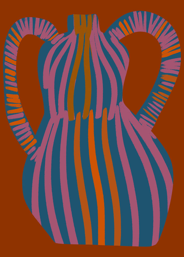 Illustration af stribet vase