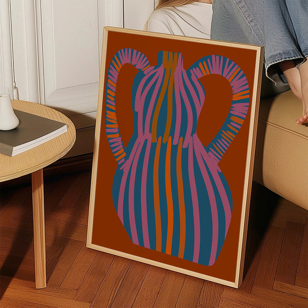 Illustration af stribet vase