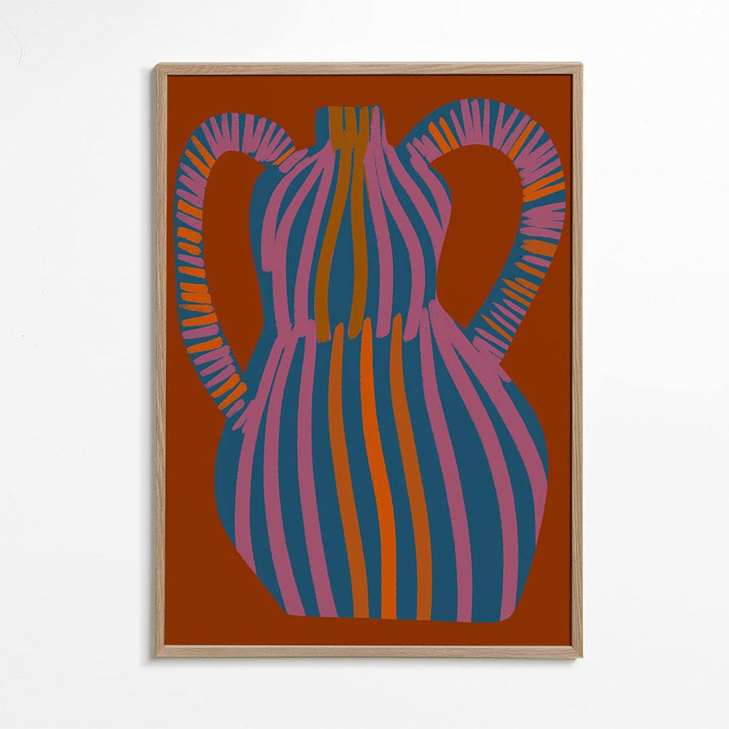 Illustration af stribet vase