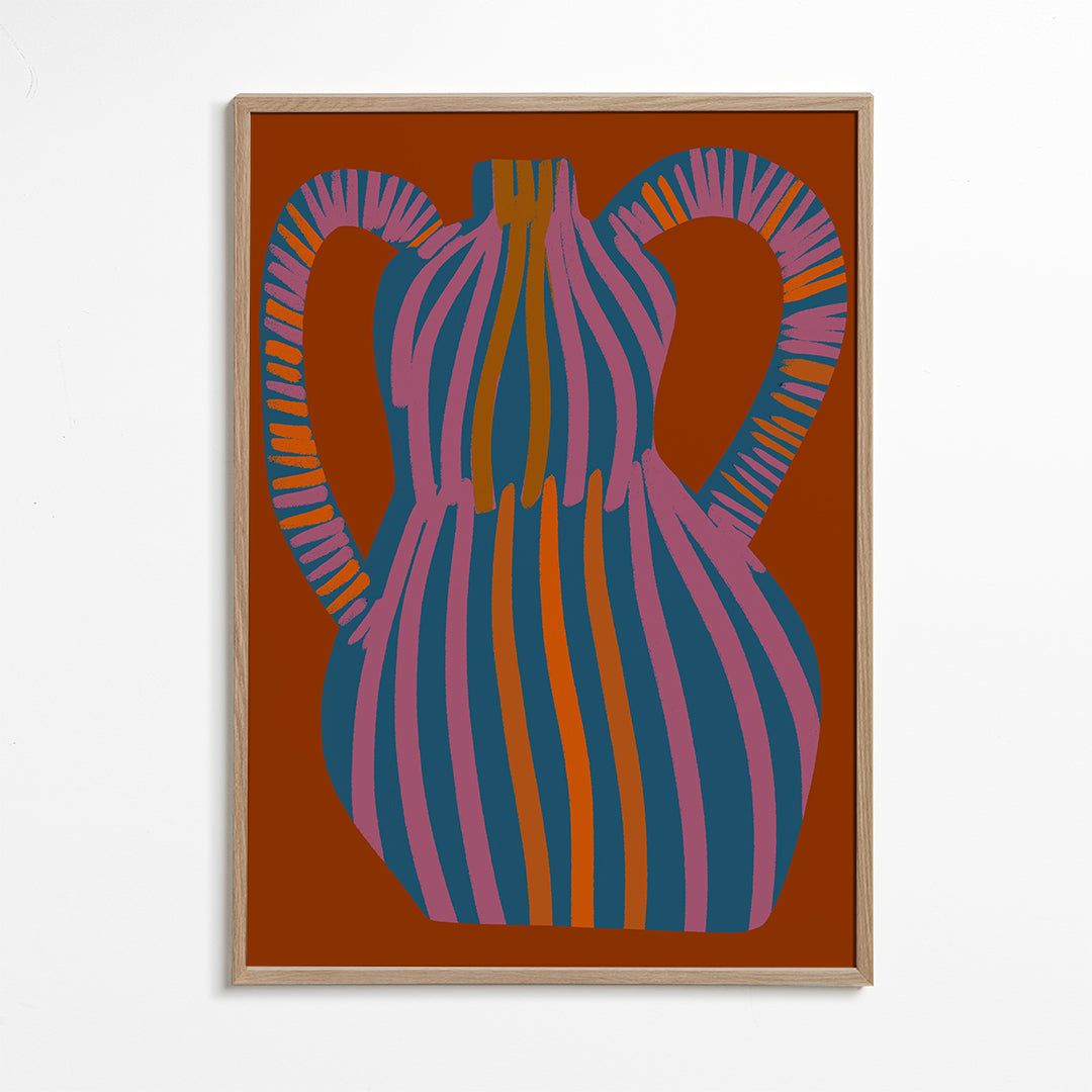 Illustration af stribet vase