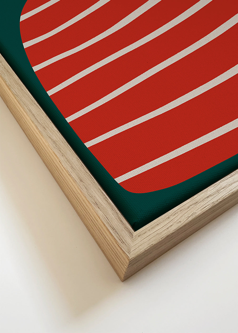 Botanisk plakat med stribet rød vase