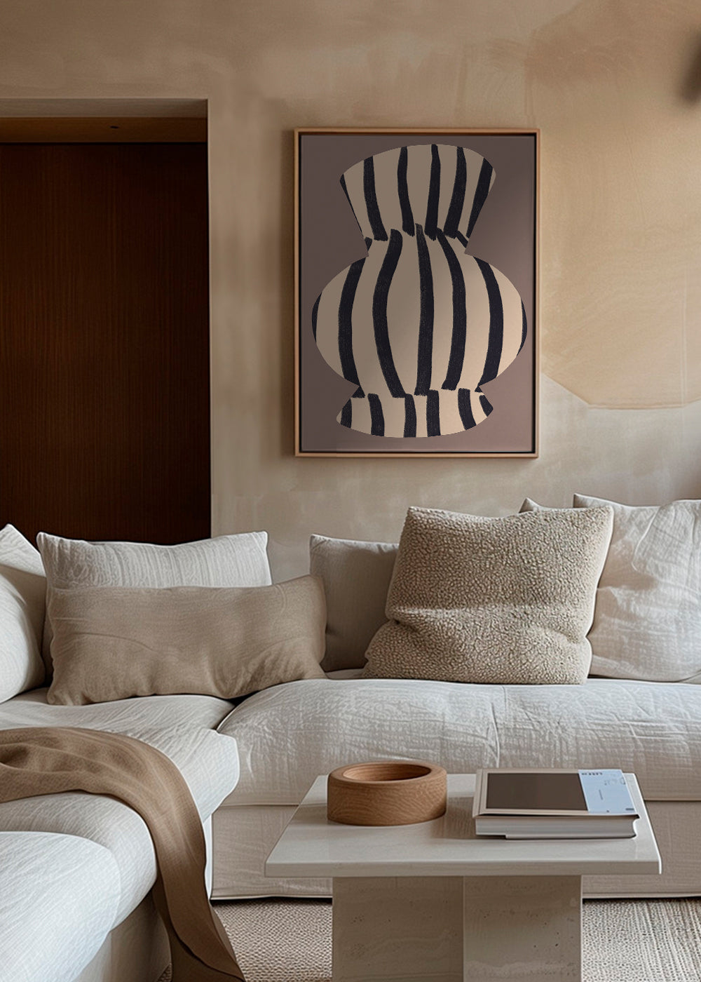 Minimalistisk vase med striber