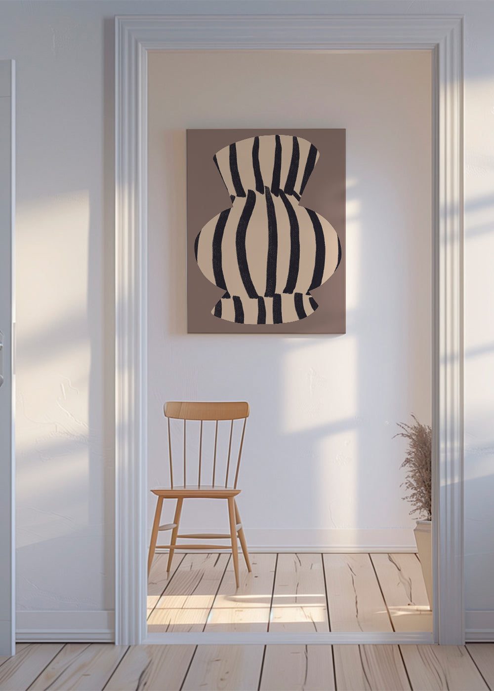 Minimalistisk vase med striber