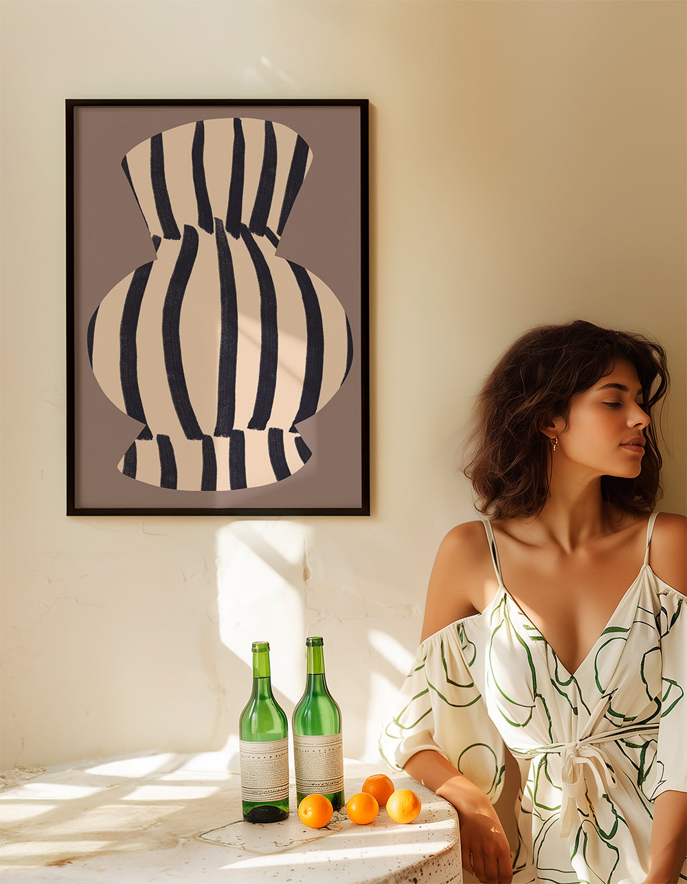 Minimalistisk vase med striber